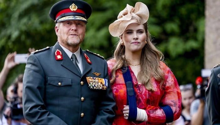 Princess Catharina-Amalia attends event with injured arm in sling