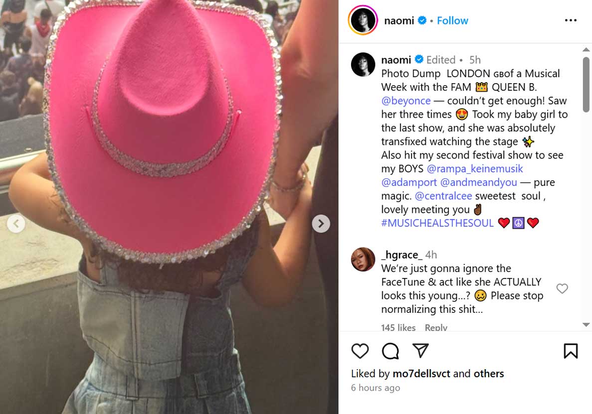 Naomi Campbell brings her baby girl to Beyoncé’s Cowboy Carter show