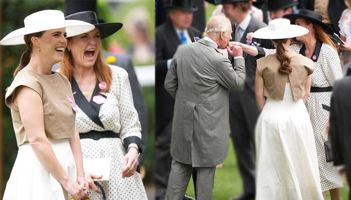 Sarah Ferguson, Eugenie get sweet kisses from King Charles at Royal Ascot