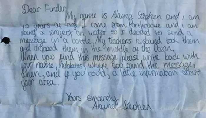 Alaine Beresford letter to the unknown