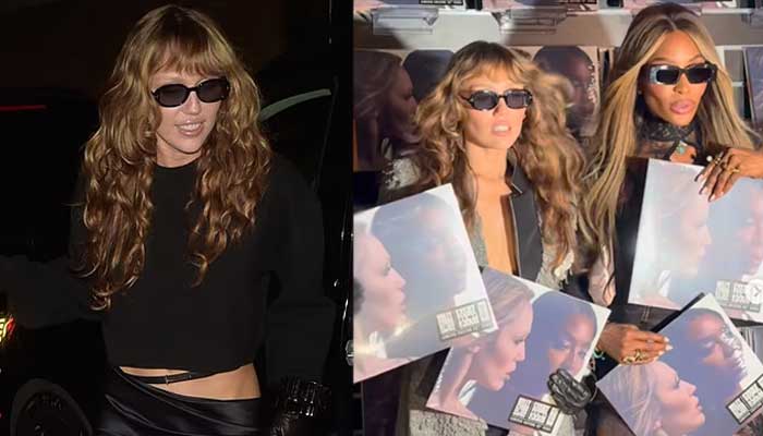 Miley Cyrus, Naomi Campbell bring glamour to London in matching black outfits