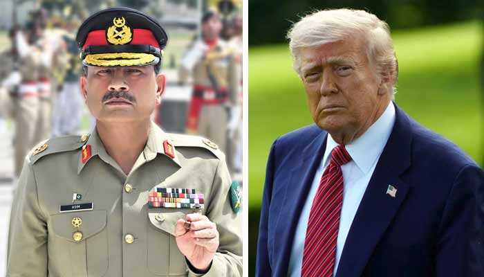 امریکی صدر ڈونلڈ ٹرمپ اور فیلڈ مارشل عاصم منیر—فائل فوٹو