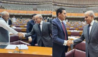 قومی اسمبلی: وزیرِاعظم نے پی ٹی آئی رہنماؤں سے ان کی نشست پر جا کر مصافحہ کیا