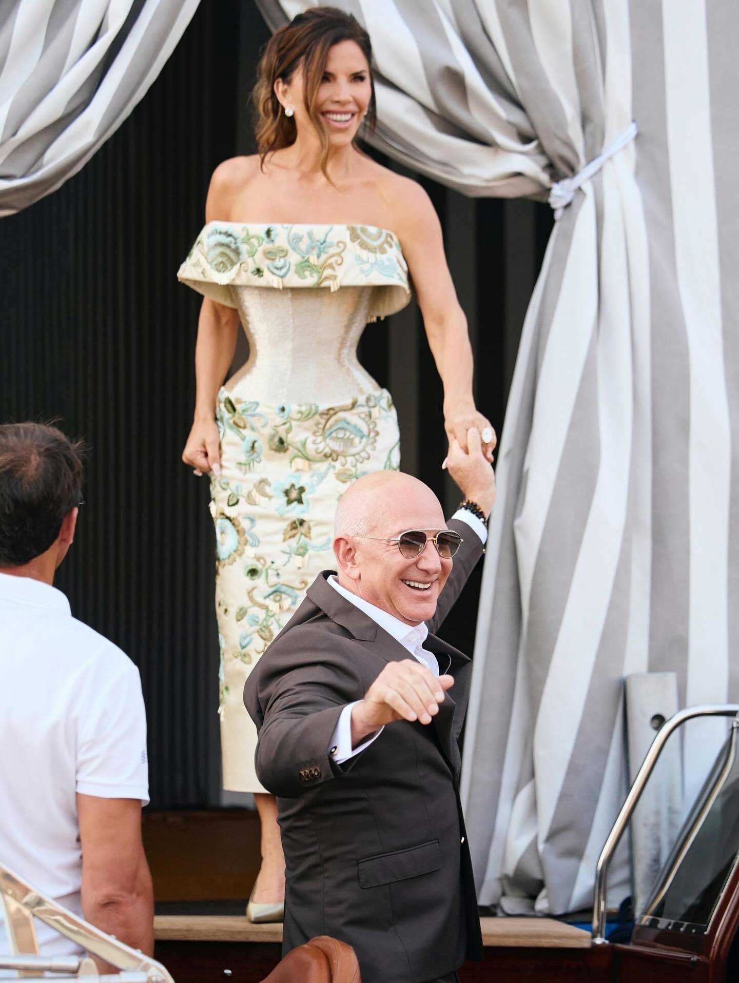 Lauren Sánchez and Jeff Bezos at the welcome party in Venice, Italy