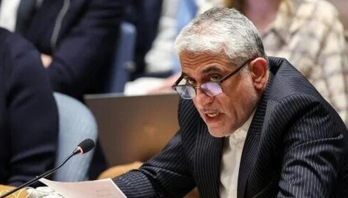 سلامتی کونسل میں ایرانی مندوب امیر سعید ایروانی—فائل فوٹو