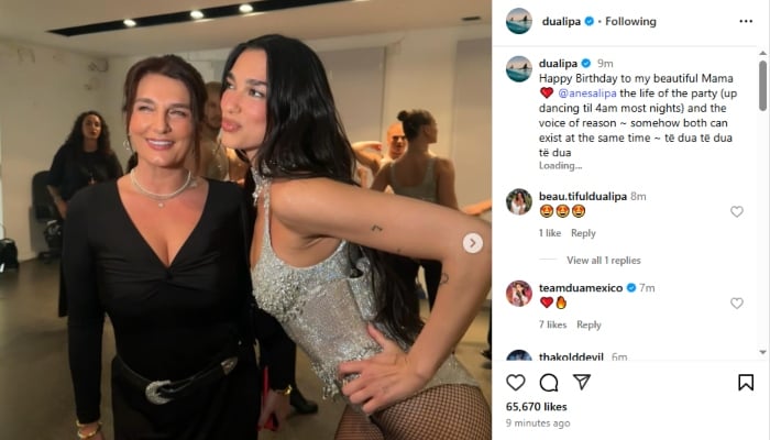 Dua Lipa leads birthday wishes for mom Anesa with unseen childhood snaps