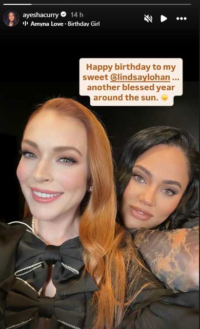 Ayesha Curry wishes Lindsay Lohan on her 39th birthday