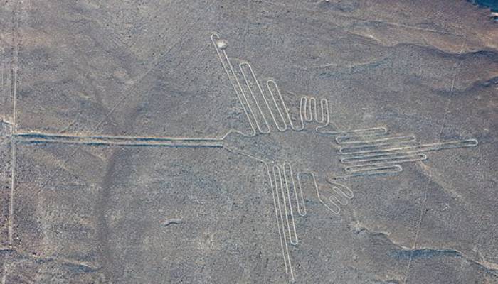 Nazca Lines in the desert on Perus central coast