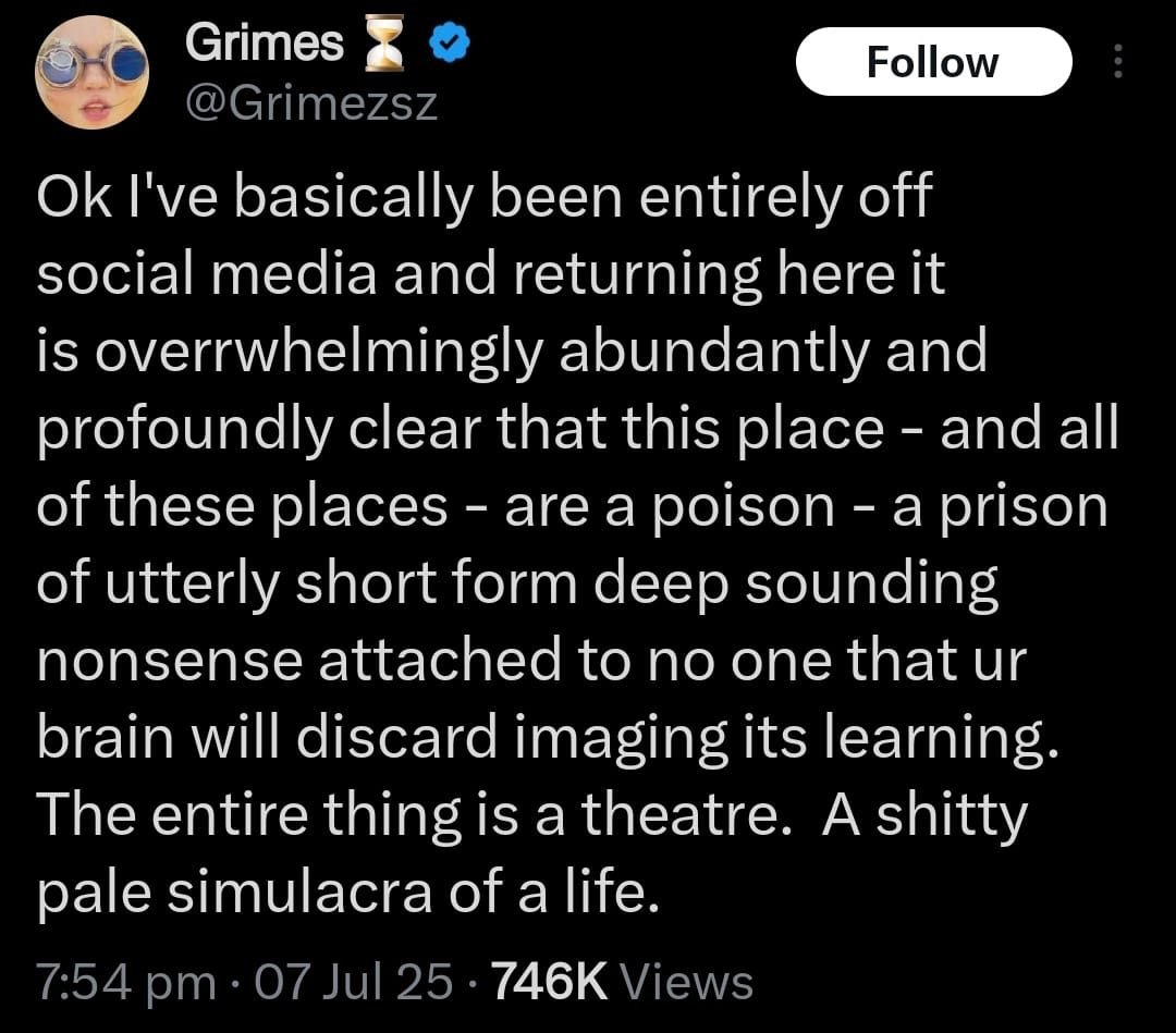 Picture Credit: Grimes/ X