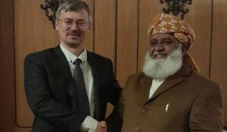 روسی سفیر کی مولانا فضل الرحمان سے ملاقات، غزہ کی صورتحال پر گفتگو