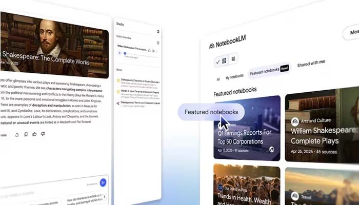 Google NotebookLM receives featured notebooks with expert-curated content