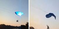پیراگلائیڈر بجلی کے تار سے ٹکرا گیا، دریا میں گرنے کا لرزہ خیز منظر وائرل