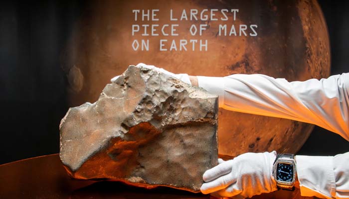Largest piece of Mars on Earth fetches a record-breaking price at auction in New York