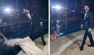 دولہا نے دلہن کو شادی کے دن تالاب میں پھینک دیا