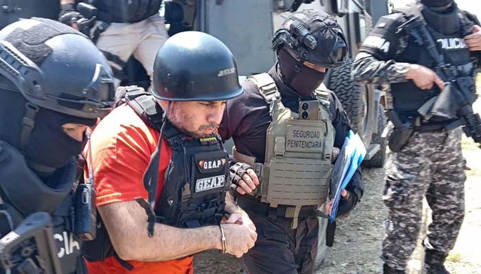 Ecuadorian gang leader José Adolfo Macías Villamar arrested last month after prison escape