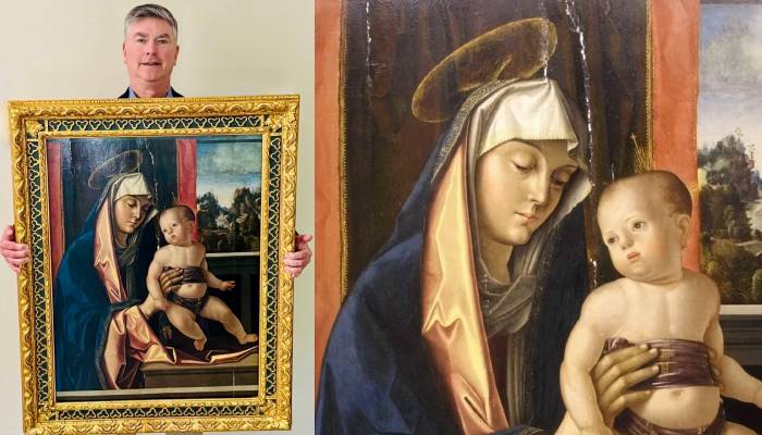 Stolen Madonna and Child painting returned to Italy after 50 years in UK home