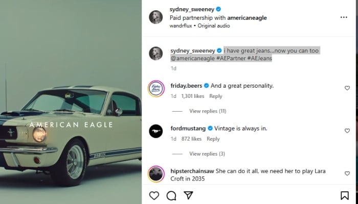 P.C: Sydney Sweeney Instagram handle