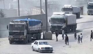 امدادی ٹرک غزہ پٹی میں داخل ہونا شروع