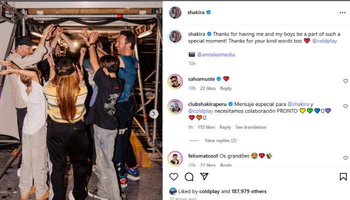 P.C: Shakira/Instagram