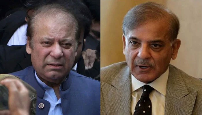 وزیرِ اعظم شہباز شریف اور نواز شریف—فائل فوٹو