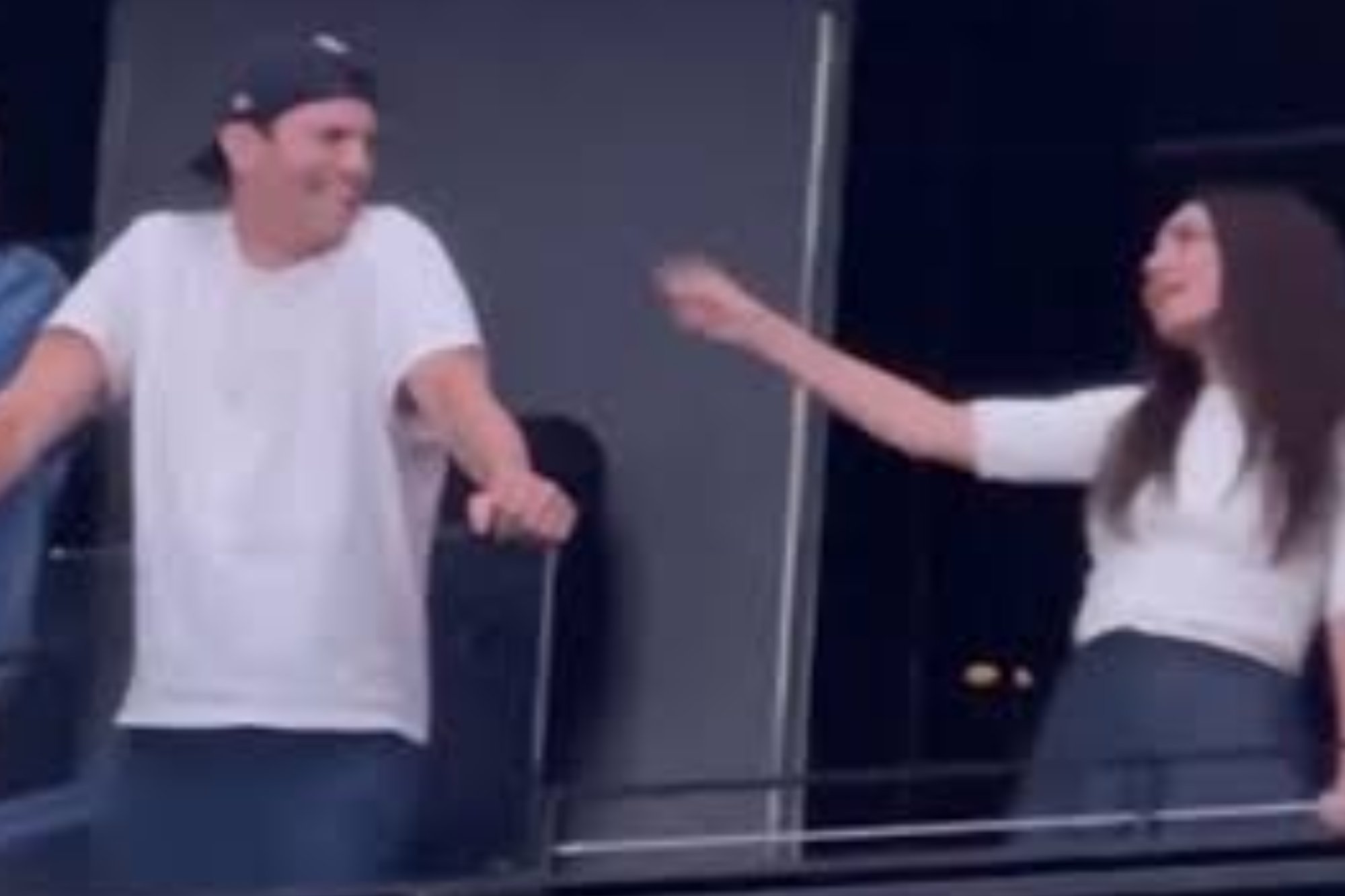Ashton Kutcher and Mila Kunis at Backstreet Boys concert in Las Vegas