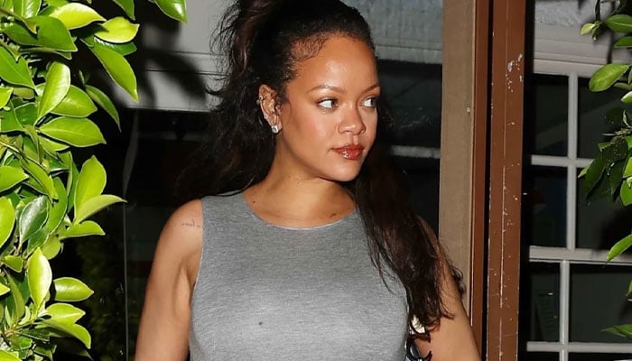 Rihanna redefines maternity style in chic sweatshirt look at Giorgio Baldi