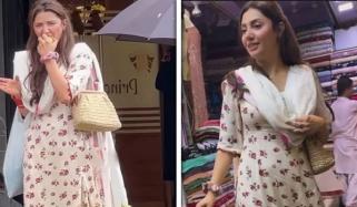 ماہرہ خان کی ساڑھی کیلئے بھاؤ تاؤ کرتے اور ریڑھی والے سے امرود مانگتے ویڈیو وائرل