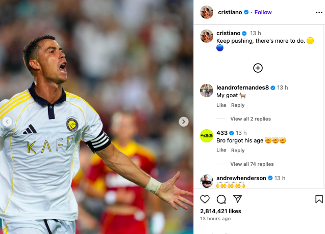 Cristiano Ronaldo pens powerful 6-word message after impressive hat-trick