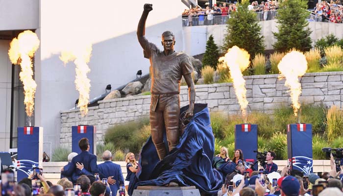Tom Brady ‘frozen in time’ with bronze statue at Gillette Stadium