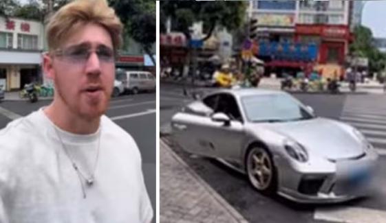 چین میں لاوارث کھڑی پورشے کو دیکھ کر غیر ملکی دنگ رہ گیا