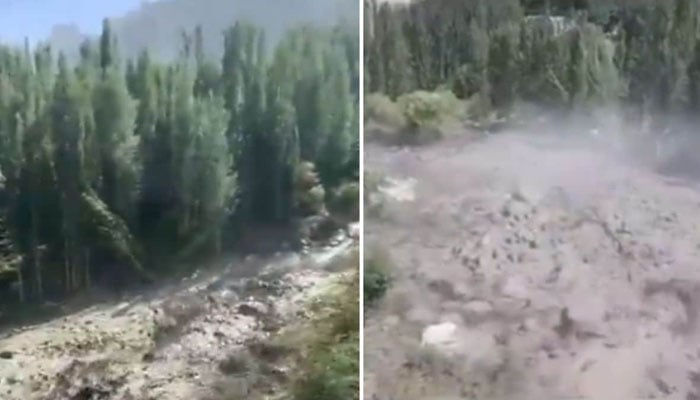 ہنزہ کے گلمت گوجال نالے میں اچانک سیلابی ریلا آگیا، 50 افراد نے بمشکل جان بچائی