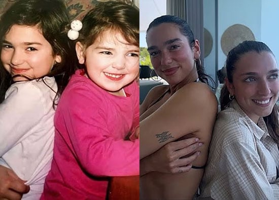 Dua Lipa recreates sweet childhood photo with sister ahead of 30th birthday