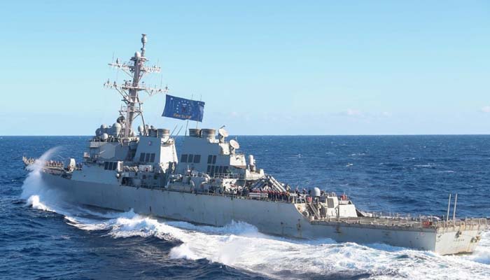 US navy destroyer conducts FONOP near disputed Scarborough Shoal in South China Sea