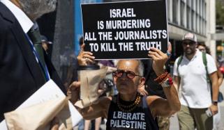 اسرائیلی صحافیوں کا تل ابیب میں احتجاجی مظاہرہ