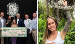 خاتون نے 60 پائتھون پکڑ کر 10 ہزار ڈالر جیت لیے