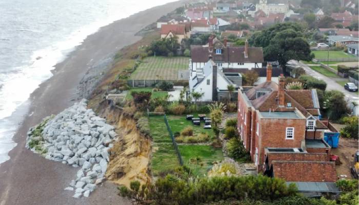 Thorpeness coastal erosion puts clifftop homes at risk of falling into North Sea