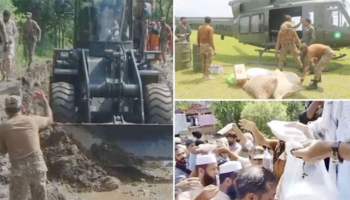 پاک فوج کی جانب سے کے پی میں فلڈ ریلیف آپریشن، امدادی سامان اور بحالی کا کام جاری
