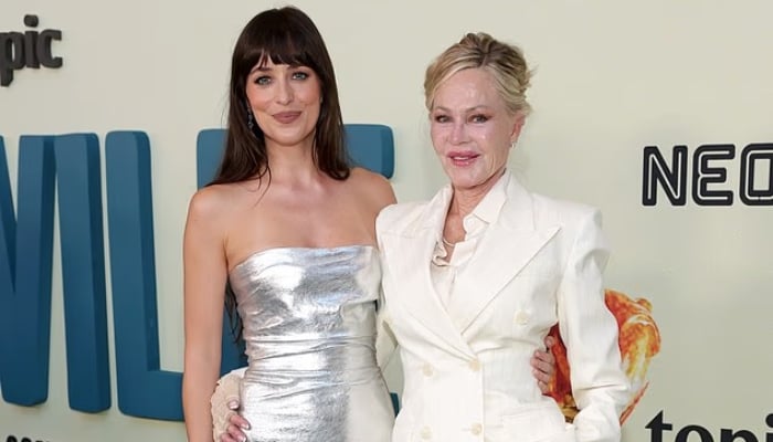 Dakota Johnson brings mom Melanie Griffith to film premiere amid nepo baby claims