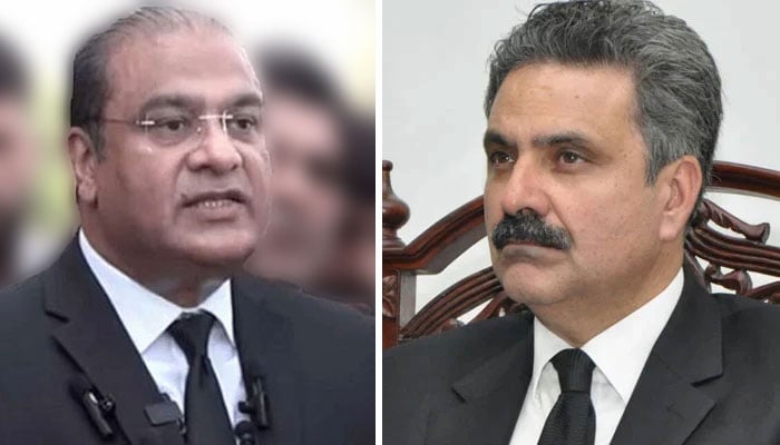 چیف جسٹس پاکستان یحییٰ آفریدی اور بانیٔ پی ٹی آئی کے وکیل سلمان صفدر—فائل فوٹوز