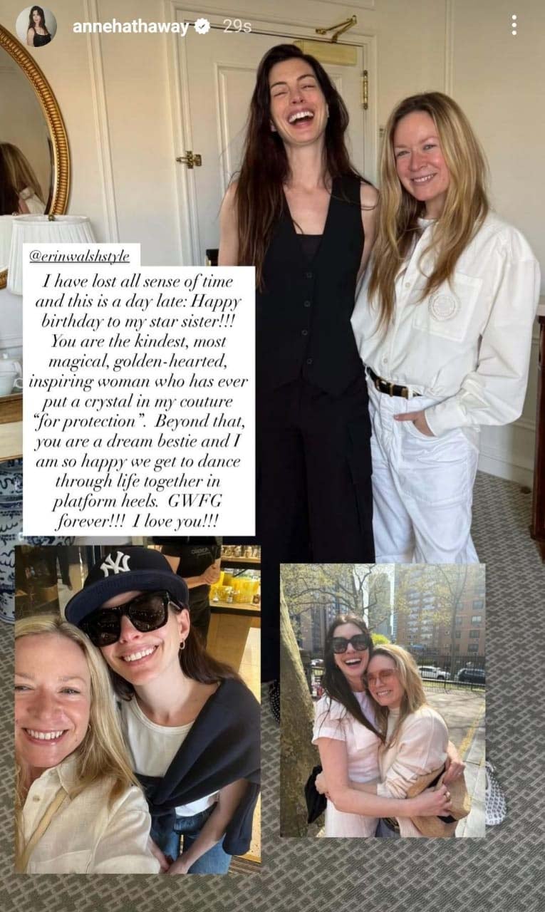 Anne Hathaway shares special message for dream bestie amid DWP2 filming
