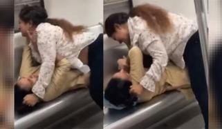 میٹرو ٹرین اکھاڑے میں تبدیل، خواتین لڑ پڑیں، بال نوچے، تھپڑ برسائے