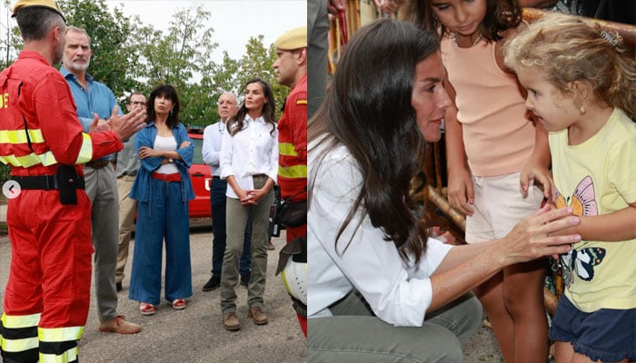 King Felipe, Queen Letizia visit Sanabria Lake to support wild fire victims