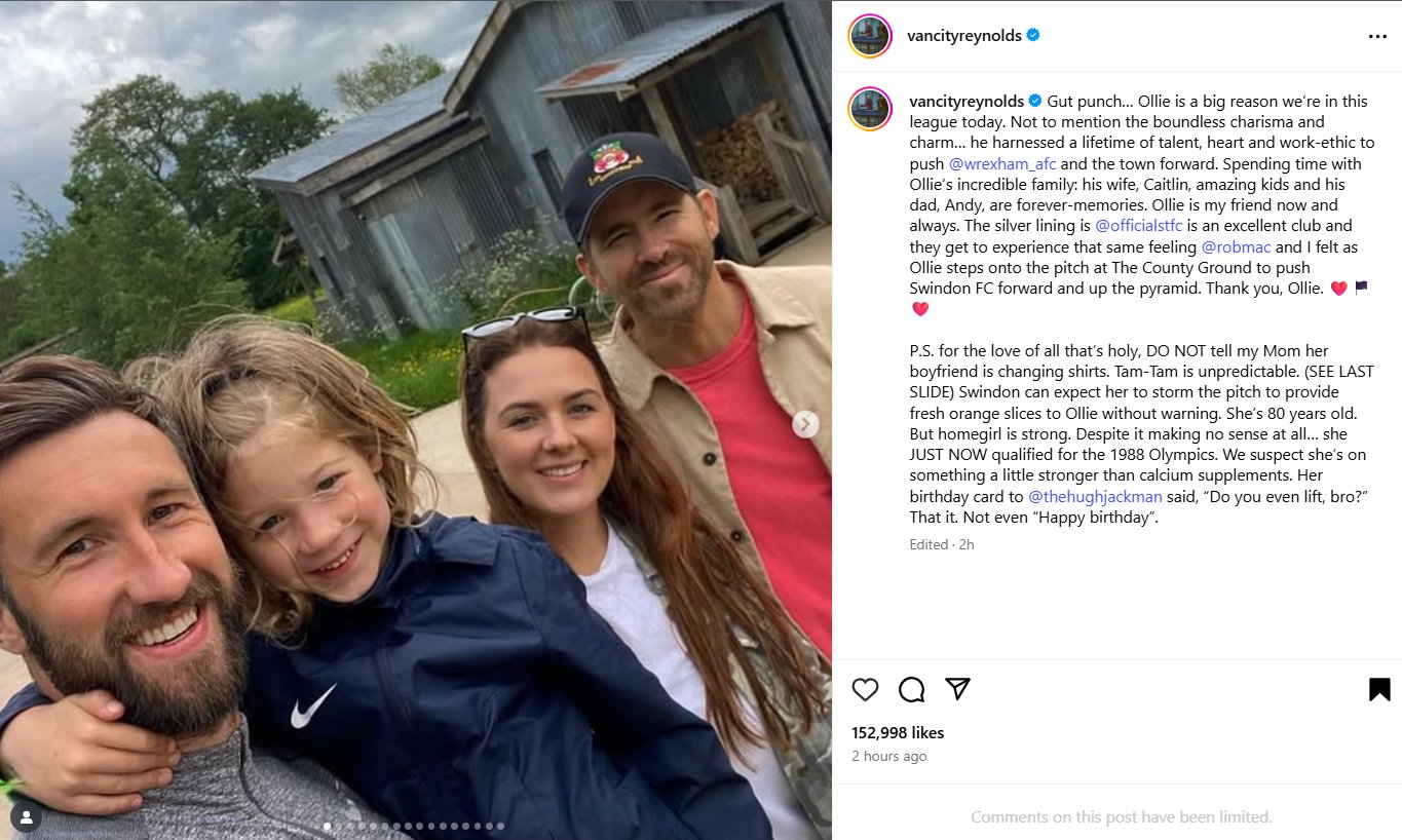 P.C. Instagram/vancityreynolds