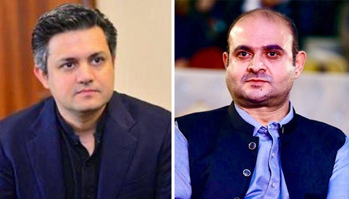 پی ٹی آئی رہنما بجاش خان نیازی اور حماد اظہر—فائل فوٹوز