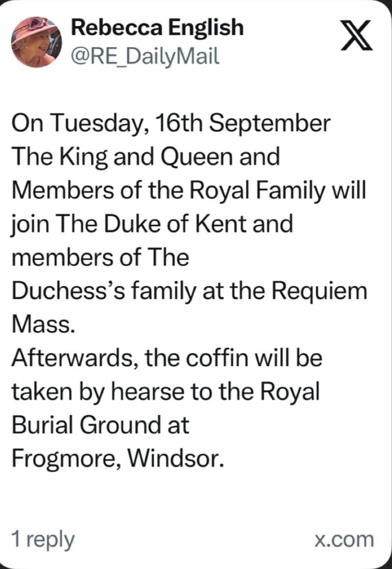 The Duchess of Kent funeral: Date, time and burial place announced
