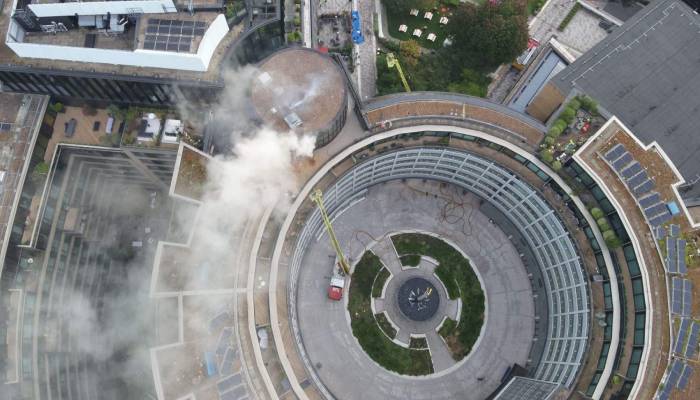 Old BBC Television Centre in London engulfed in huge blaze