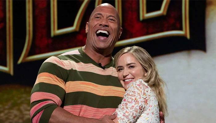 Emily Blunt, Dwayne Johnson attend Smashing Machine premiere at TIFF