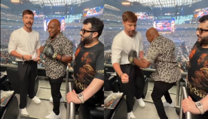 Mike Tyson knocks out MrBeast with crushing punch at Alvarez vs Crawford
