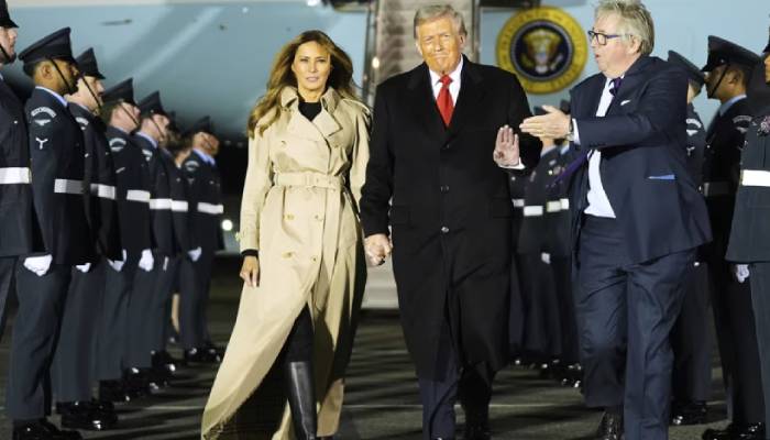 Melania Trump stuns in iconic British brand Burberry on UK state visit