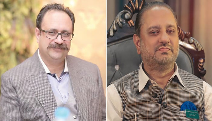 سابق وزرائے اعظم آزاد کشمیر سردار عتیق احمد خان اور سردار تنویر الیاس —فائل فوٹو